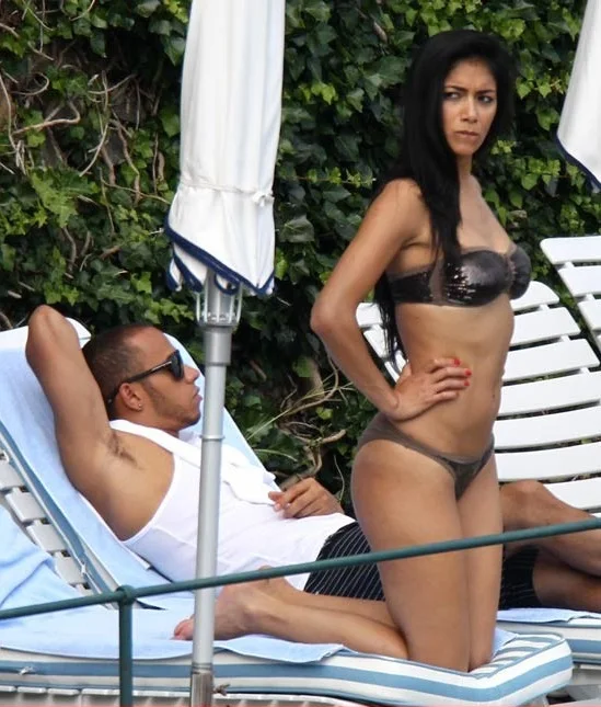 Bikini clad Nicole Scherzinger with Lewis Hamilton