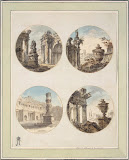 Four Desigue of Ceiling-Painting by Charles-Louis Clerisseau - Architecture Drawings from Hermitage Museum