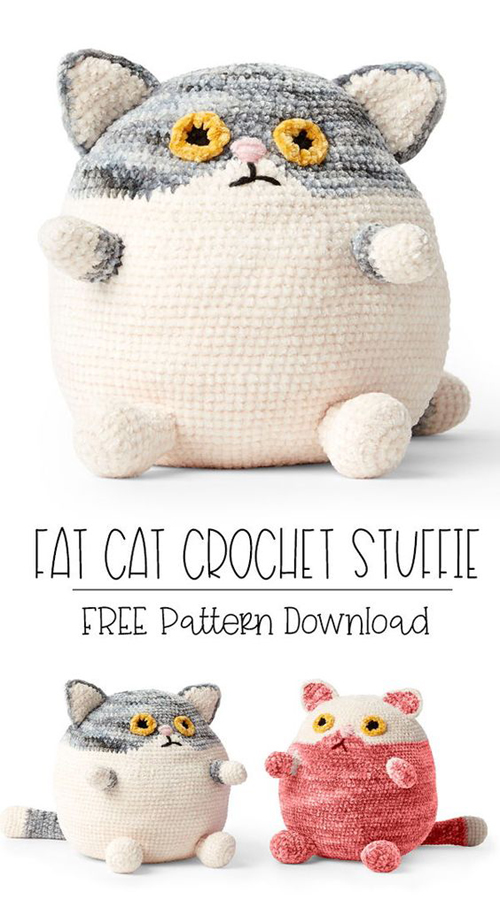 Fat Cat Crochet Stuffie - Free Pattern