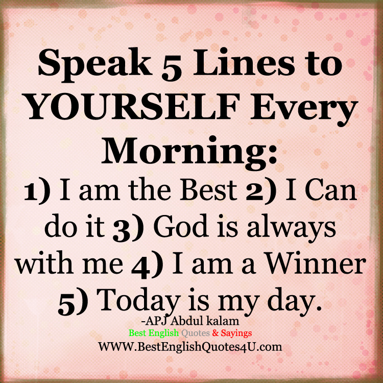 Speak 5 Lines to YOURSELF Every Morning Best  English  