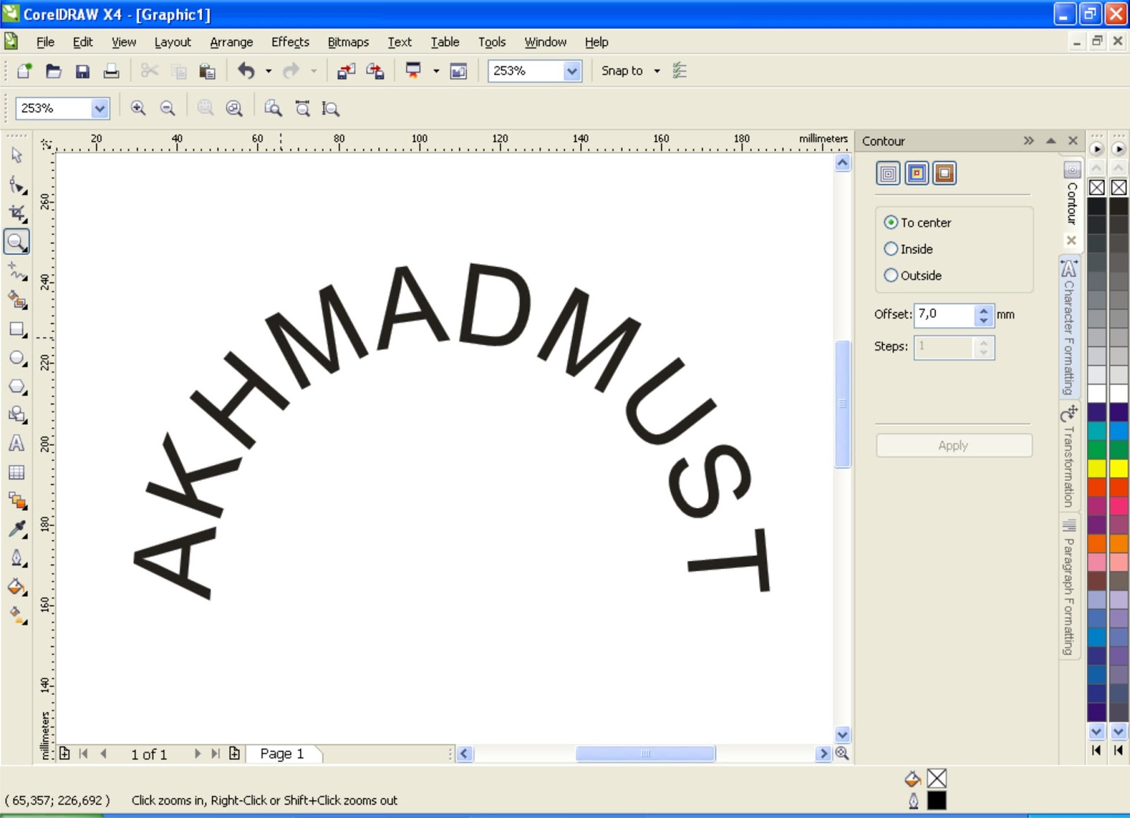 CARA MELENGKUNGKAN TULISAN DI COREL DRAW GADGET ID