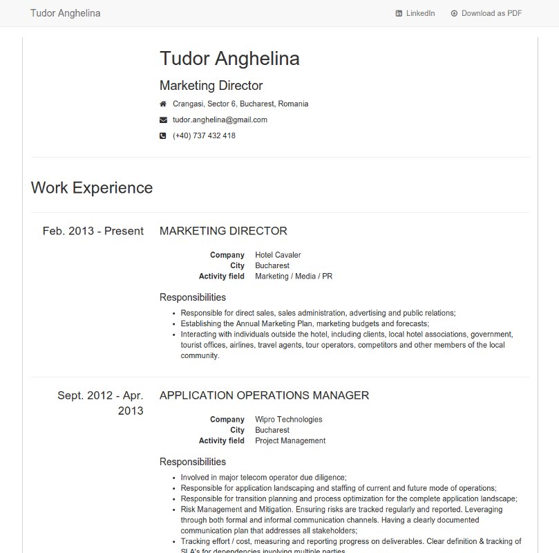 Free HTML5, CSS3 & Twitter Bootstrap 3 Minimalist Design Resume