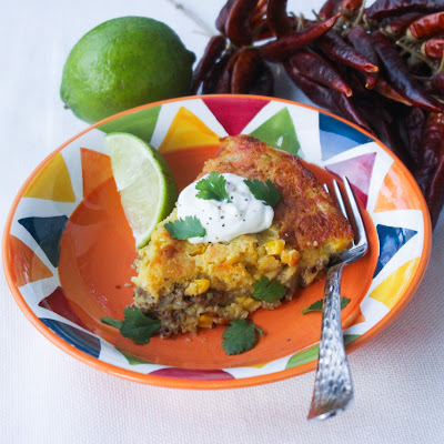 Beefy Mexican Cornbread @menumusings.com