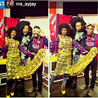 Lady rocks Denrele's popular outfit to the AMVCA 2015