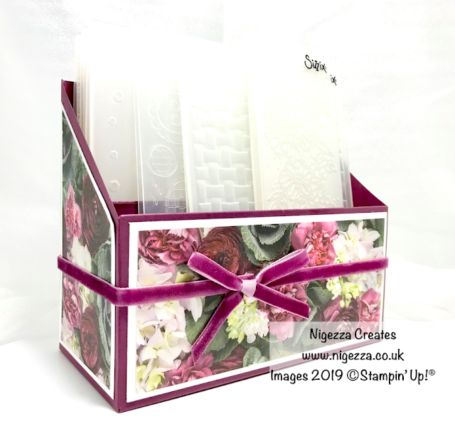 Nigezza Creates, Embossing Folder Storage Using Stampin' Up! Petal Promenade