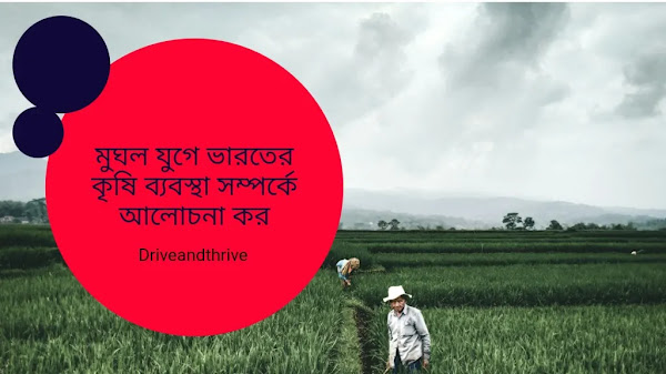 মুঘল যুগে ভারতের কৃষি ব্যবস্থা সম্পর্কে আলোচনা কর