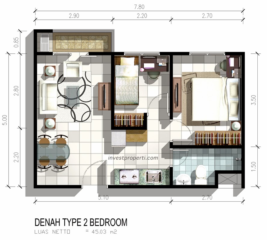 Harga Interior Apartemen 2 Kamar