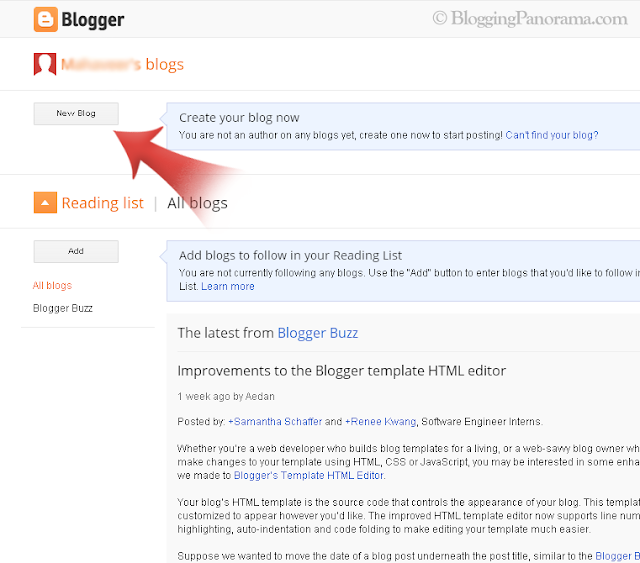 Create A Blogger Blog