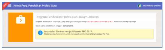 gambar daftar PPG disetujui admin simpkb