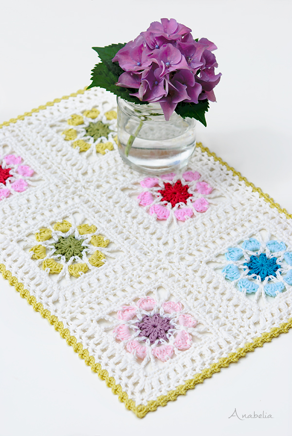 Crochet Flower Tablecloth, Anabelia Craft Design