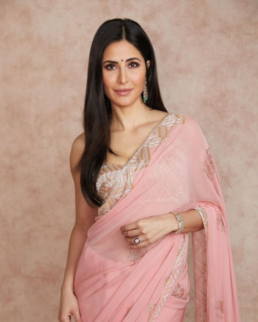 Katrina Kaif Blush Pink Saree.