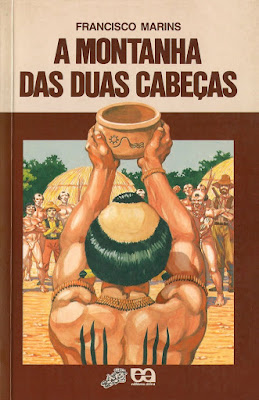 A Montanha das Duas Cabeças | Francisco Marins | Editora: Ática | São Paulo-SP | Coleção: Vaga-Lume | 1994 - 1995 | ISBN: 85-08-02886-5 (aluno) | ISBN: 85-08-05317-7 (professor) | Capa: Jô Fevereiro (ilustração) | Capa: Ary Almeida Normaha (leiaute) | Ilustrações: Jô Fevereiro |
