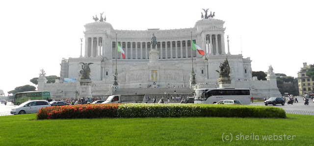 A view from across the street to the Parliament buildings