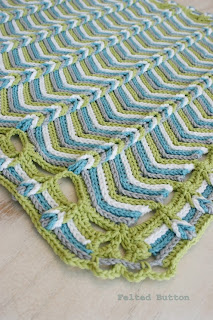 Rolling Ridge Blanket Crochet Pattern by Susan Carlson of Felted Button