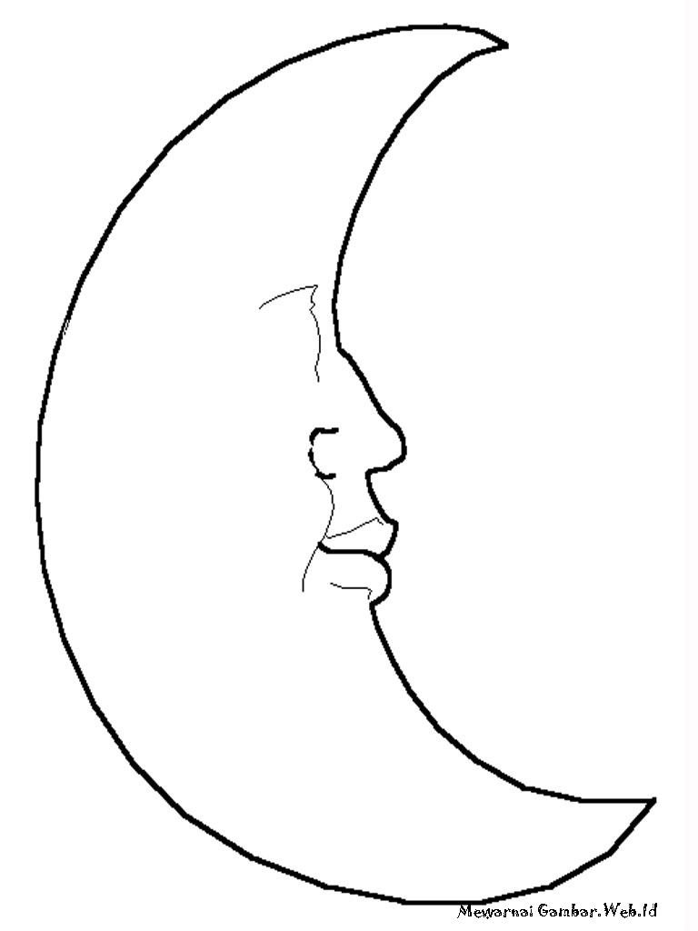 Gambar Bulan Sabit Kartun