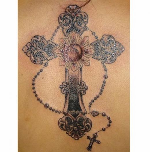 cross tattoos on back for girls. Cool Tattoos.