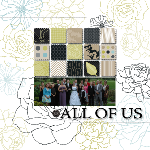 Wedding scrapbook layout using