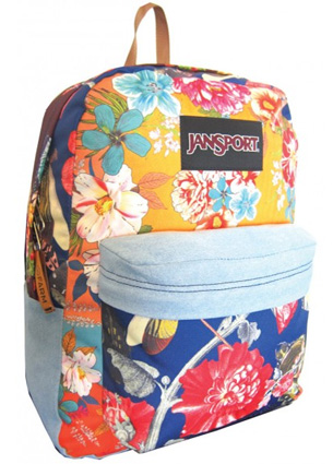 Farm e JanSport mochila estampa floral com detalhes em jeans