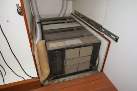 Dometic HB2500 floor mounted air conditioner, fitted in Jim the overland motorhome truck