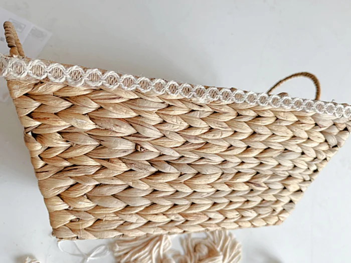 ribbon edged basket