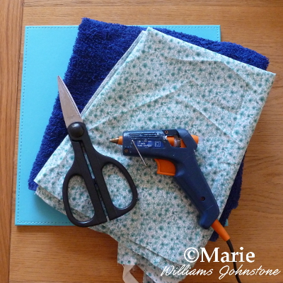 supplies and materials fabric glue gun scissors