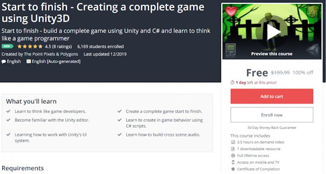 [100% Off] Start to finish - Creating a complete game using Unity3D| Worth 199,99$