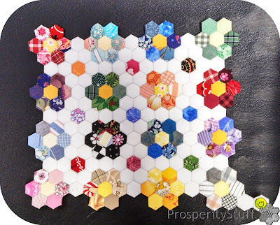 ProsperityStuff - Very tiny English Paper Piecing Hexagon Flowers