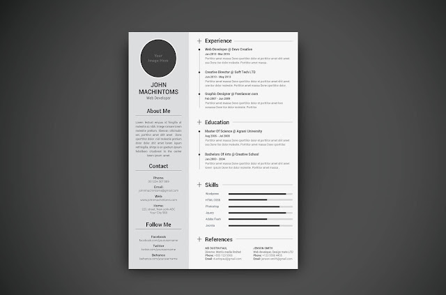 Editable Resume / CV Template Free Download