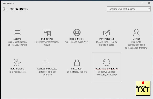DominioTXT - Windows 10 atualizações