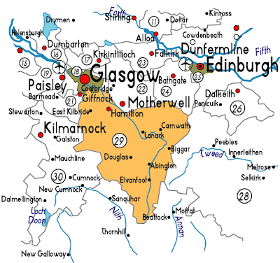 Map of South Lanarkshire Province Area