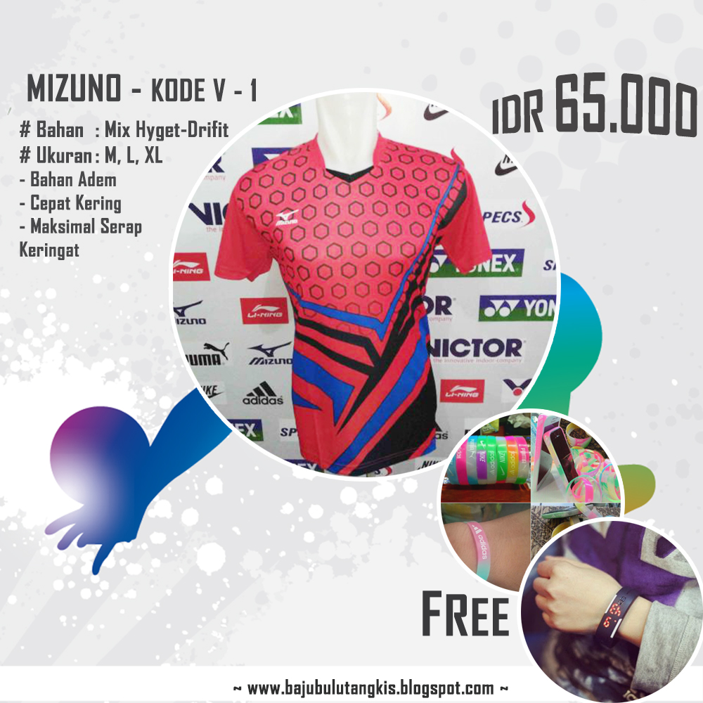  Baju  Kaos Seragam Setelan Pakaian Voli  Volley Volly Mizuno 