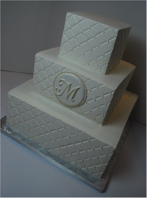 Diamond Monogram Wedding Cake