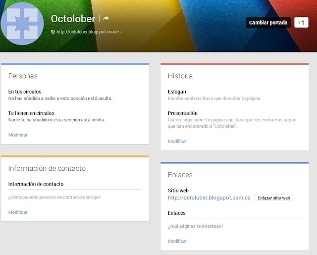 Personalización de páginas Google plus