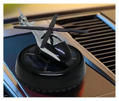 Solar Helicopter wings Rotating on solar power giving Fresh Aroma with plant based Perfume - Solar-Powered Car Dashboard Accessories in India