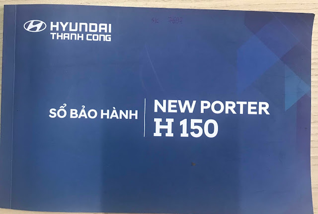 Sổ bảo hành xe tải Hyundai