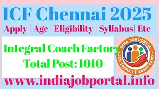 ICF Chennai Apprentice Recruitment 2025