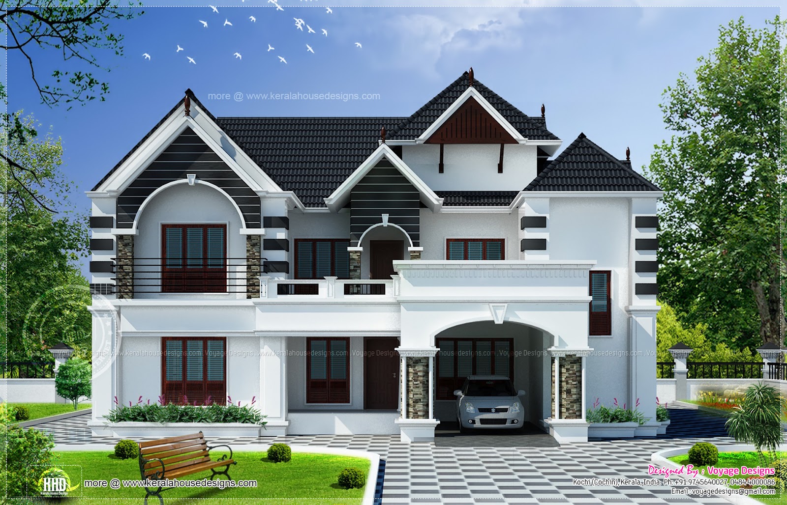  4 Bedroom Colonial Style House Home Kerala Plans 