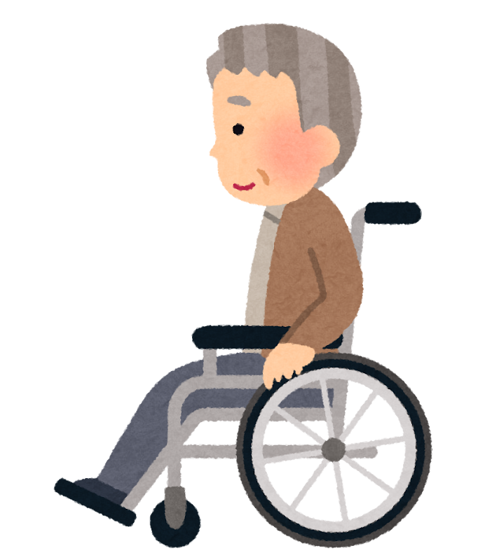 横から見た車椅子に乗る人のイラスト おじいさん かわいいフリー素材集 いらすとや