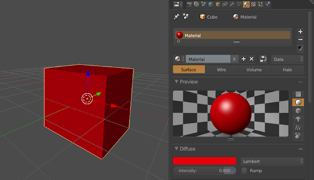 Panel penambah warna material di Blender.