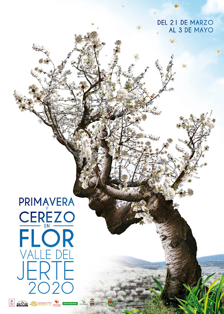 Cartel oficial "Primavera y Cerezo en Flor 2020". Valle del Jerte