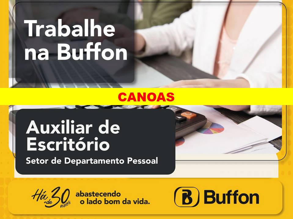 Buffon seleciona Auxiliar de Escritório em Canoas