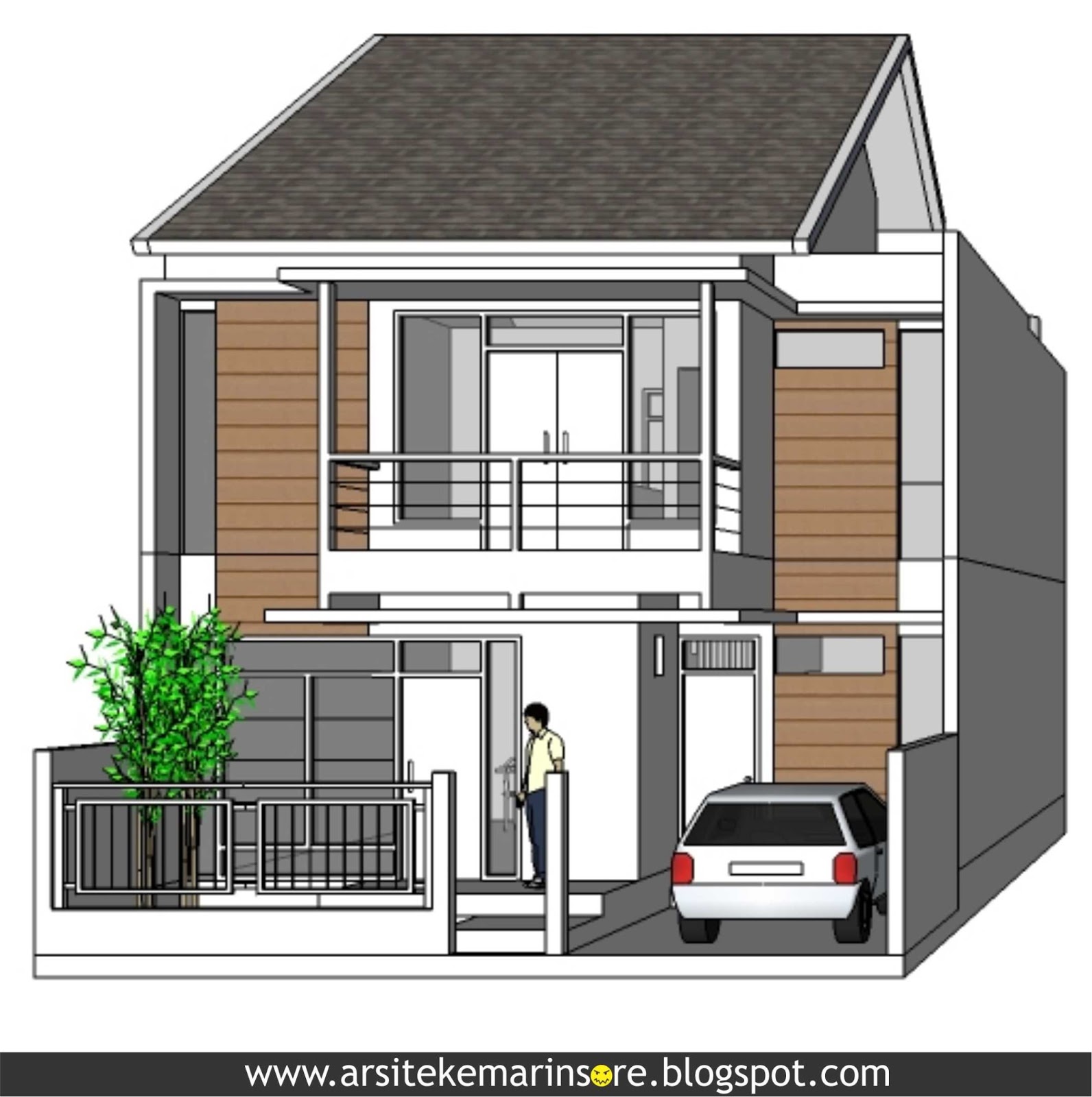 Kumpulan Desain Rumah  Kecil Lebar  4 Meter Terlengkap