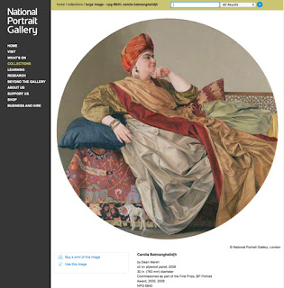 NPG website page  re. the portrait of Camila Batmanghelidjh