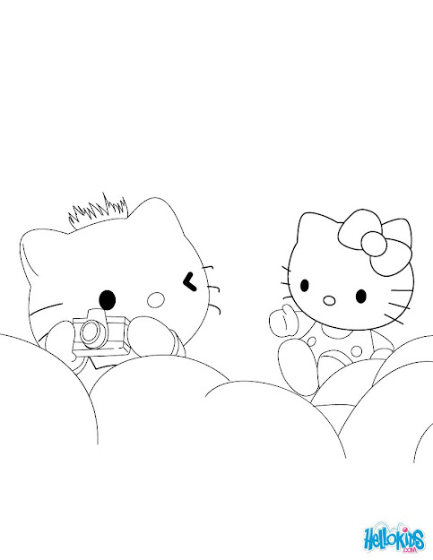 Hello Kitty Dancer Hello Kitty Photographer Coloring Page