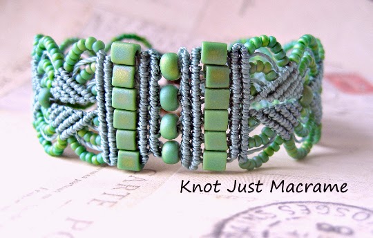 Micro Macrame Leaves bracelet class by Sherri Stokey.