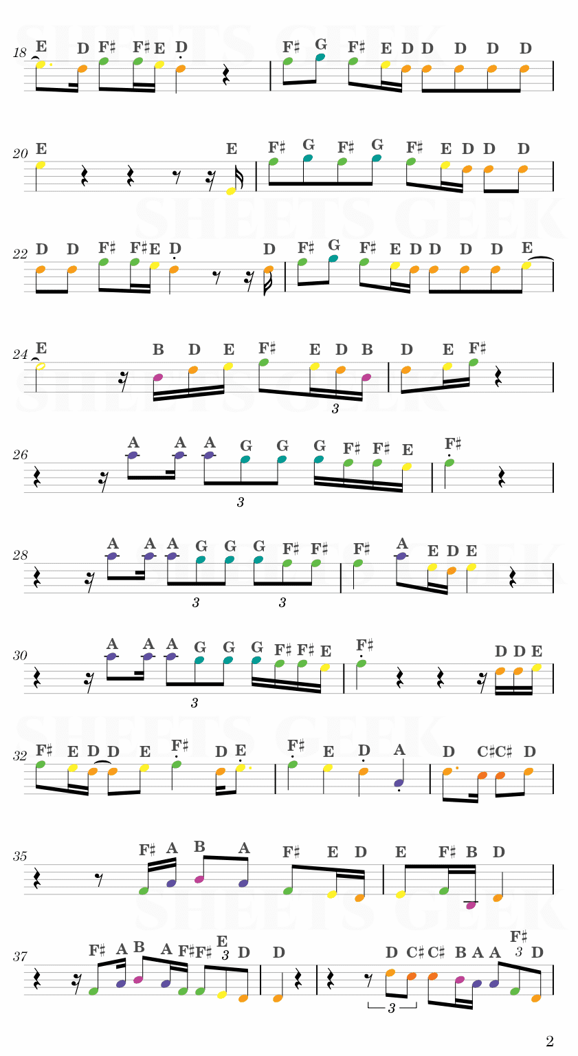 Thinking Out Loud - Ed Sheeran Easy Sheet Music Free for piano, keyboard, flute, violin, sax, cello page 2