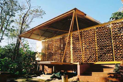 architecture, bamboo house, bamboo house exterior, bamboo roof house, eco friendly house design, home design, house design, home furniture