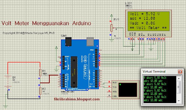 Membuat digital volt meter menggunakan arduino uno