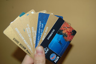 PADI certification cards
