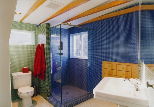 Blue And Green Attic Bath By AVA Design Build Inc Houzzcom